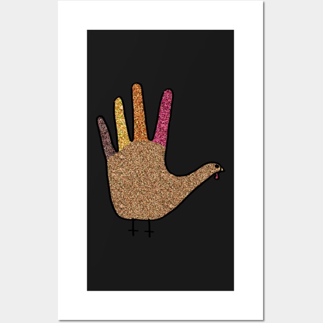 Glittery Hand Turkey Wall Art by dogbone42